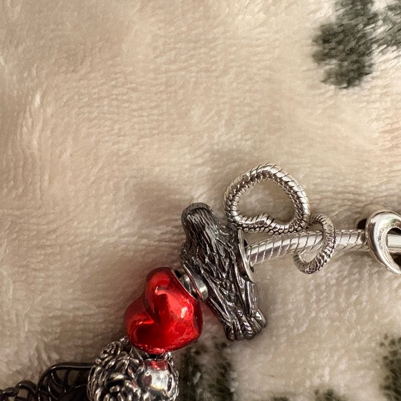 Silver and Red Charm Linx Bracelet - Picture 4 of 9